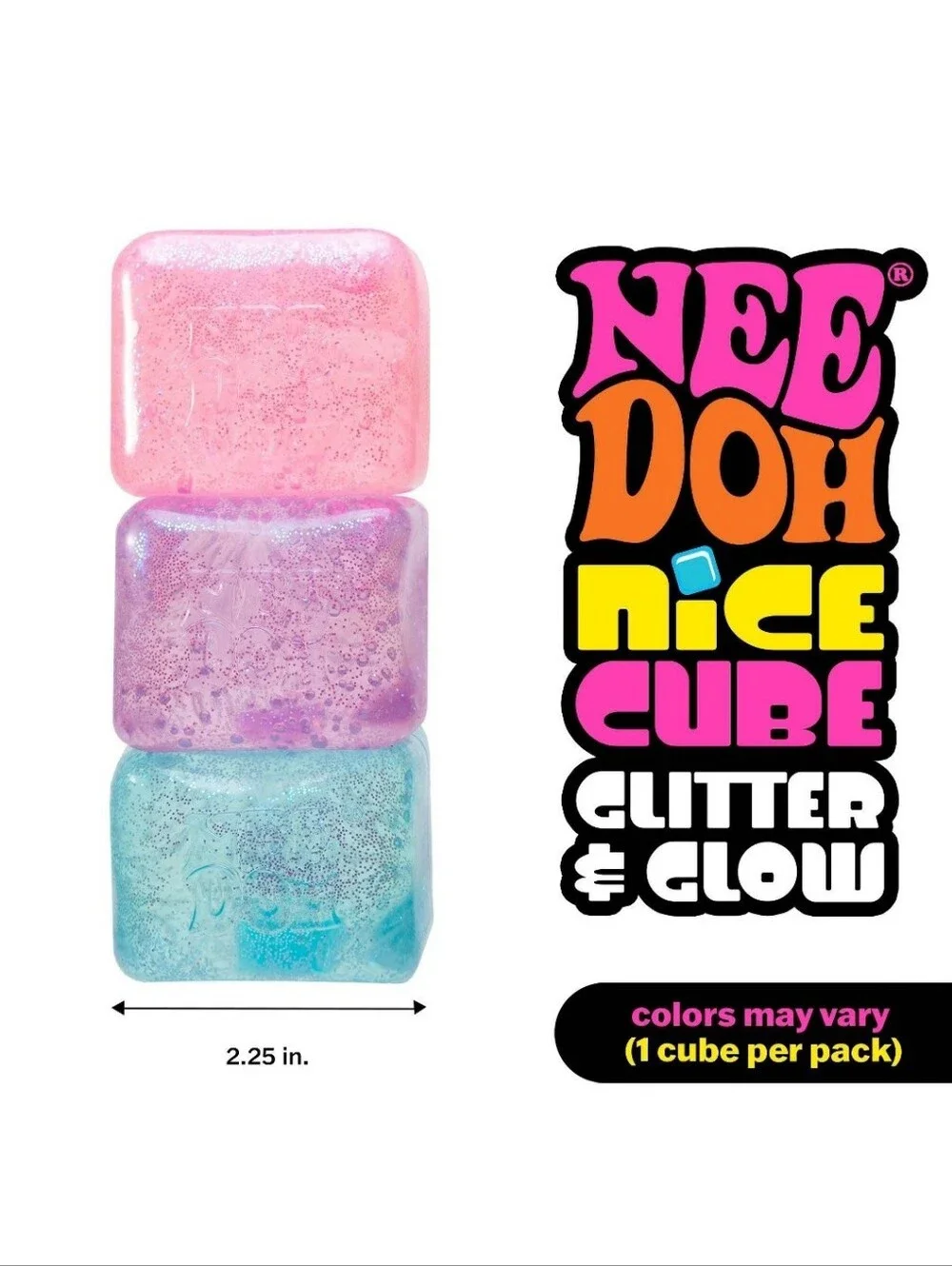 Nice Cube Glitter & Glow Squishy PURPLE